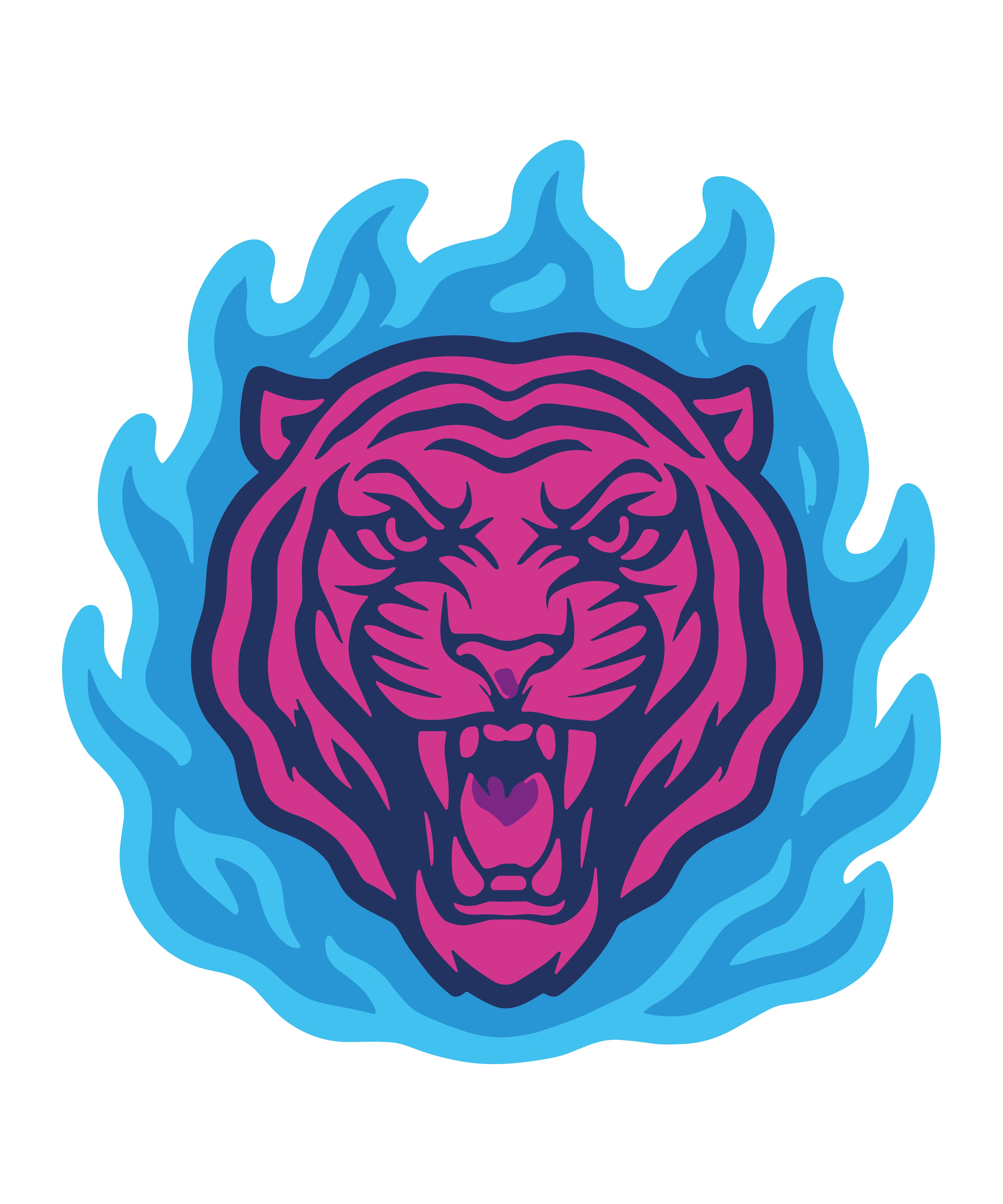 Flaming Neon Lion
